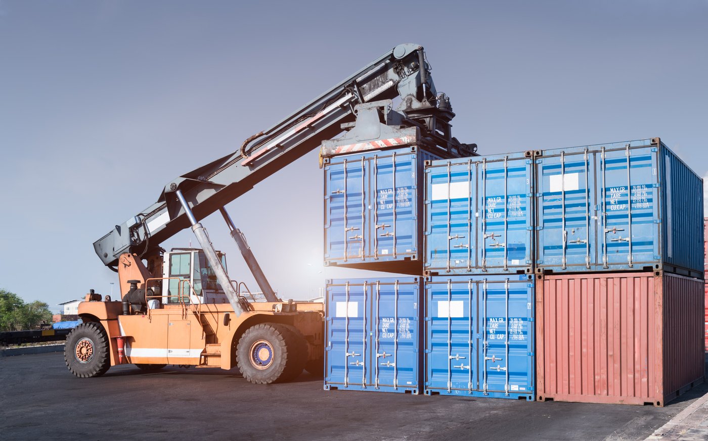 Cargo Forklift Handling Container